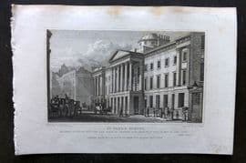 Shepherd 1829 Antique London Print. St. Paul's School