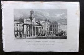 Shepherd 1829 Antique London Print. St. Philip's Chapel, Regent Street
