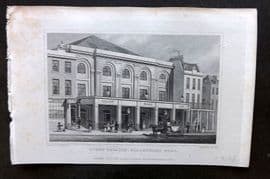Shepherd 1829 Antique London Print. Surry Theatre, Blackfriars Road
