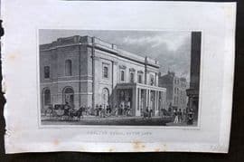 Shepherd 1829 Antique London Print. Theatre Royal, Drury Lane