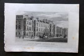 Shepherd 1829 Antique London Print. Ulster Terrace, Regent's Park