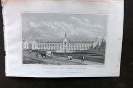 Shepherd 1829 Antique London Print. Whittington's Alms Houses, Highgate