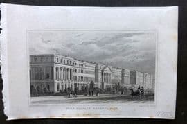 Shepherd 1829 Antique London Print. York Terrace, Regent's Park