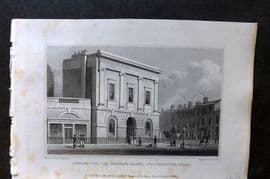 Shepherd 1829 London Print. Asylum for the Indigent Blind, Westminster Road