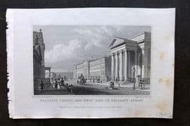Shepherd 1829 London Print. Belgrave Chapel & West Side of Belgrave Square