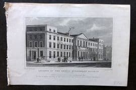 Shepherd 1829 London Print. College of the Church Missionary Society Islington