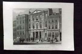 Shepherd C1830 Antique London Print. Coal Exchange, Thames Street