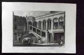 Shepherd C1830 Antique London Print. Crosby Hall, Bishopsgate Street