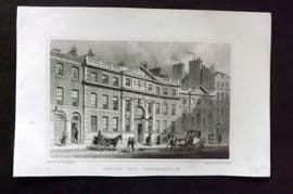 Shepherd C1830 Antique London Print. Drapers' Hall, Terogmorton Street