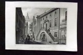 Shepherd C1830 Antique London Print. Dyer's Hall, College Street