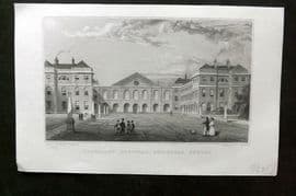 Shepherd C1830 Antique London Print. Foundling Hospital, Guildford Street