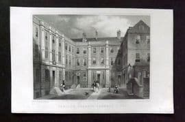 Shepherd C1830 Antique London Print. Herald's College, Bennet's Hill