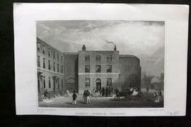 Shepherd C1830 Antique London Print. King's Bench Prison