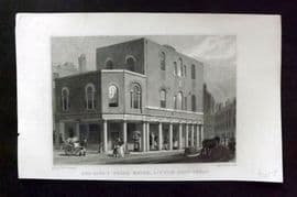 Shepherd C1830 Antique London Print. King's Weigh House, Little East Cheap