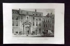 Shepherd C1830 Antique London Print. Merchant Taylor's Hall Threadneedle Street