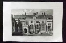 Shepherd C1830 Antique London Print. Pensioner's Hall, Charter House