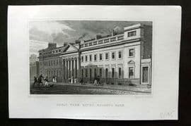 Shepherd C1830 Antique London Print. Royal York Baths, Regents Park