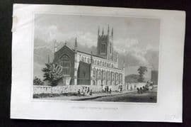 Shepherd C1830 Antique London Print. St John's Church, Holloway