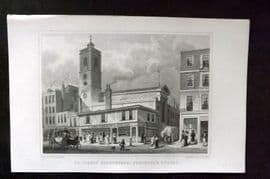 Shepherd C1830 Antique London Print. St. Dionis Backchurch, Fenchurch Street