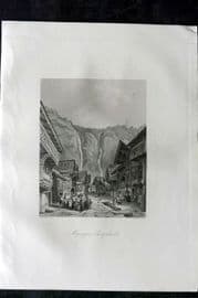 Sherer 1881 Folio Print. Meyringen, Switzerland