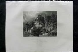 Sherer 1881 Folio Print. Mill on Lake Lungern, Switzerland