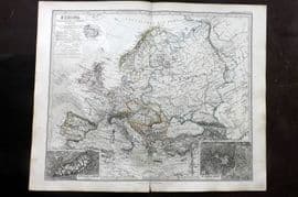 Stieler 1870 Antique Map. Europa zur Ubersicht der politischen Verhaltnisse