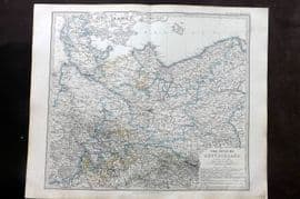 Stieler 1870 Antique Map. Nordostliches Deutschland. Germany