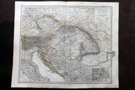 Stieler 1870 Antique Map. Osterreichisch-Ungarische Monarchie. Austria Hungary