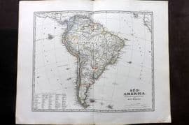 Stieler 1870 Antique Map. Sud-Amerika. South America