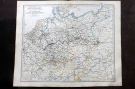 Stieler 1870 Map. Deutschland und benachbarte Lander, zur Ubersicht