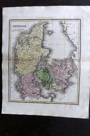 Thomson & Walker 1820 Hand Col Map. Denmark