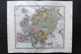Thomson & Walker 1820 Hand Col Map. Europe