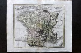 Thomson & Walker 1820 Hand Col Map. France in Provinces