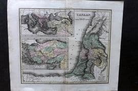 Thomson & Walker 1820 Hand Col Map. Holy Land. Canaan Asia Minor Palestine