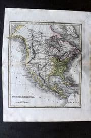 Thomson & Walker 1820 Hand Col Map. North America USA Canada