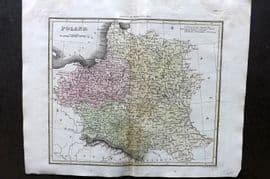 Thomson & Walker 1820 Hand Col Map. Poland