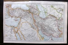 Times Atlas 1895 Antique Map. Asia Minor and Persia