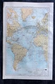 Times Atlas 1895 Antique Map. Atlantic Ocean
