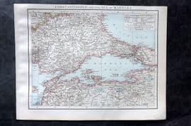 Times Atlas 1895 Antique Map. Constantinople and the Sea of Marmara. Turkey