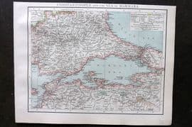 Times Atlas 1895 Antique Map. Constantinople and the Sea of Marmara. Turkey