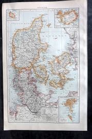 Times Atlas 1895 Antique Map. Denmark