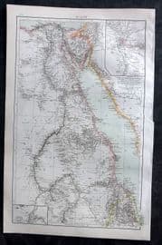 Times Atlas 1895 Antique Map. Egypt
