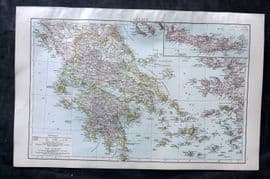 Times Atlas 1895 Antique Map. Greece