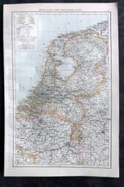Times Atlas 1895 Antique Map. Holland (The Netherlands)