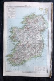Times Atlas 1895 Antique Map. Ireland