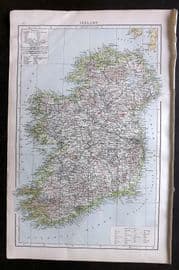 Times Atlas 1895 Antique Map. Ireland