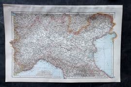 Times Atlas 1895 Antique Map. Italy North