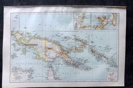 Times Atlas 1895 Antique Map. New Guinea and the Papuan Archipelago