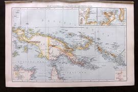 Times Atlas 1895 Antique Map. New Guinea and the Papuan Archipelago