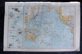 Times Atlas 1895 Antique Map. Pacific Ocean